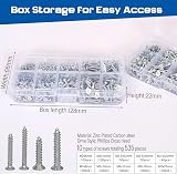 AMLOOPH Self Tapping Wood Screws 535 Pcs M2 M2.5 M3 Assortment Kit with Box view 3