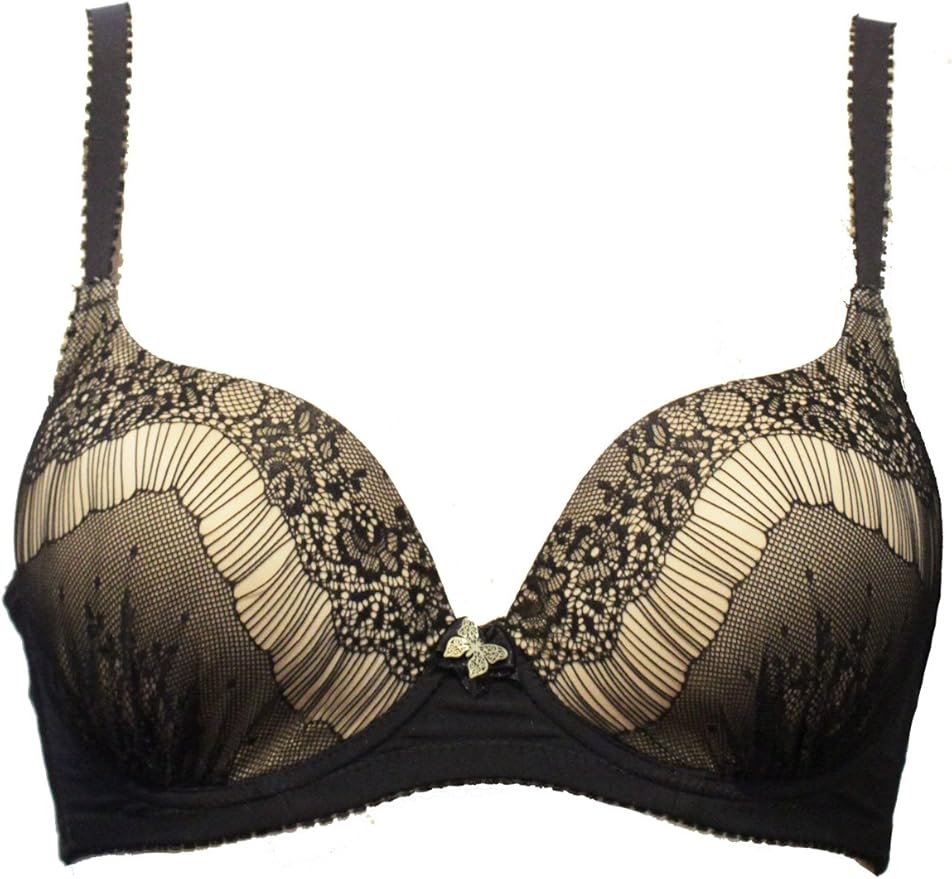 jolidon, French Foil Cup Bra (DECup), Black Black 32D Amazon.co