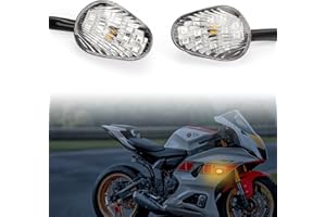 Raceast LED Turn Signal Light Flush Mount Motorcycle Blinkers Compatible with YZF R1 R3 R6 R6S TMAX MT-07 MT-09 Fazer FZ6 FZ1 FZ FZ6R FZ07 FZ8 FZ09 Turn Indicators 12V (Transparent)