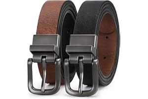 VONMELLI Boys Reversible Leather Belt School Uniform Casual Jeans Pants Belt for Kids