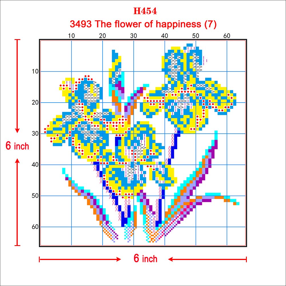 Printed Cross Stitch Kits 11CT 8X8 inch 100% Cotton Holiday Gift DIY Embroidery Starter Kits Easy Patterns Embroidery for Girls Crafts DMC Stamped Cross-Stitch Supplies Needlework Violet Flowers