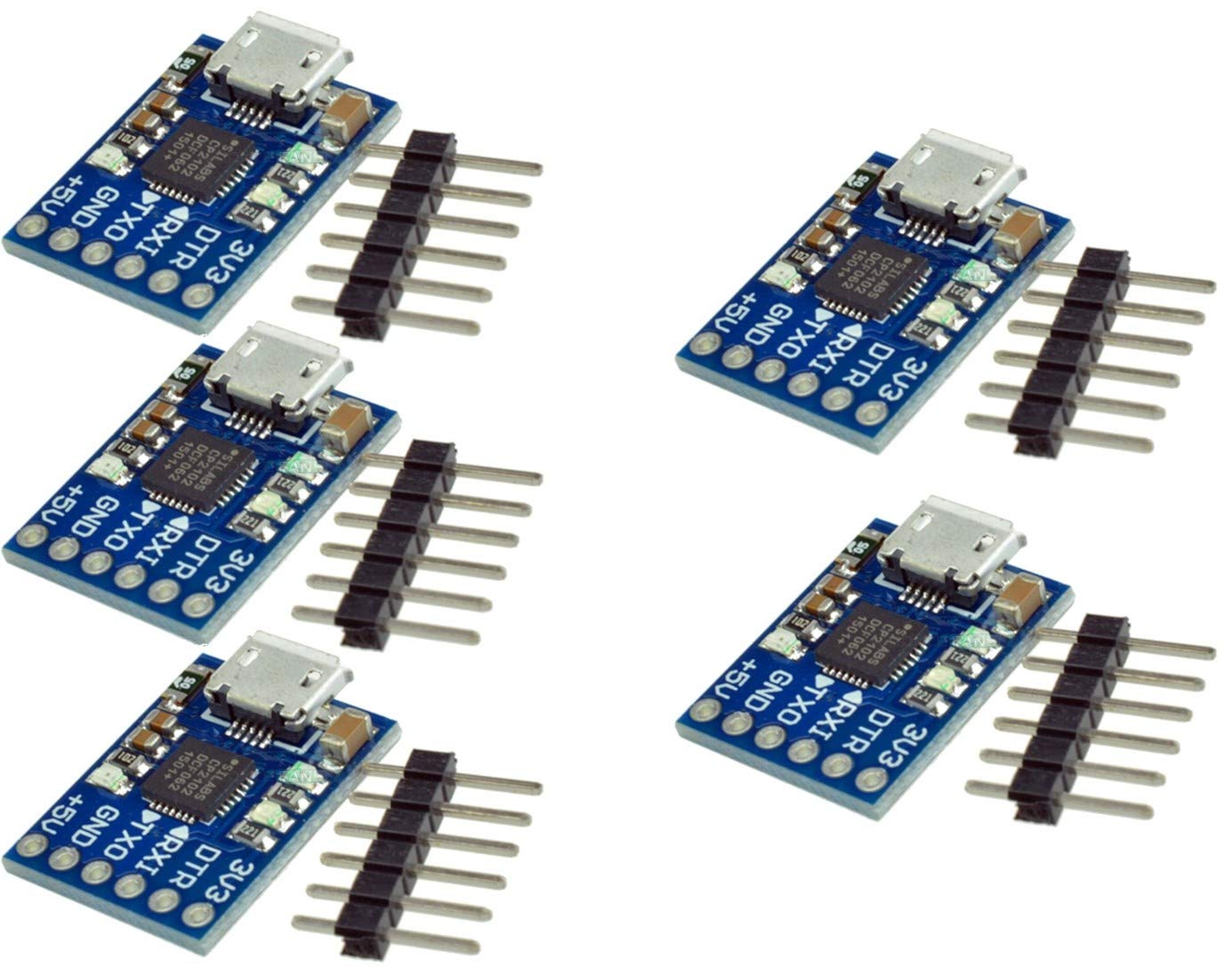 TECNOIOT 5pcs CJMCU CP2102 MICRO USB to UART TTL Module 6Pin Serial Converter for Arduino