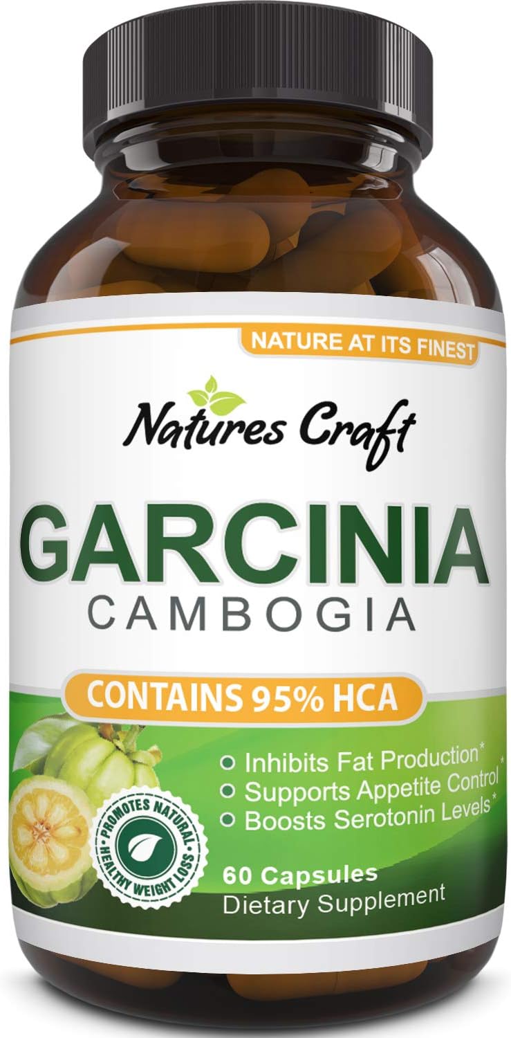 Garcinia Cambogia with 95% HCA Weight Loss Supplement - Best Fast Acting Fat Burner and Natural Carb Blocker Diet Pills - Pure Garcinia Extract Appetite Suppressant for Men & Women: Health & Personal Care