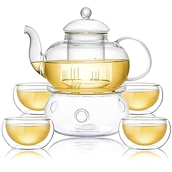 CnGlass 33.8oz Glass Teapot with Removable