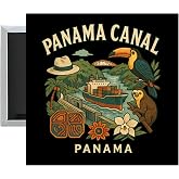 Panama Canal Keepsakes Souvenir 2.5 x 2.5-Inch Fridge Magnet (Single)