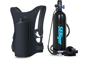 SEBiger Mini Scuba Tank 1.9L Support Up to 30 Minutes Underwater Breathing Reusable Diving Tank Kit with DOT Certified Pony Bottle for Underwater Exploration/Entertainment S700plus