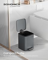 SONGMICS Kitchen Bin 6 L Steel Pedal Bin with Inner Bucket Slate Grey LTB590G02 view 3