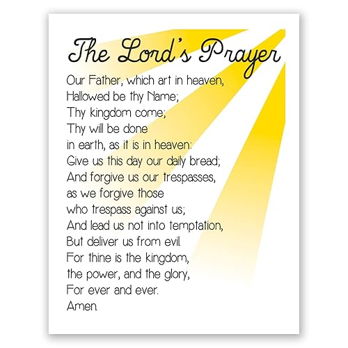 8x10 Lords Prayer Wall Art Christian Decor Bible Verse Print Sunday School Artwork Scripture For Kids Poster