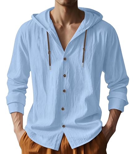 Amazon.com: Mens Cotton Linen Hoodies Sun Protection Lightweight