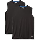 Amazon Essentials Men's Active Performance Tech Muscle Sleeveless Tank Top Workout Shirt, Pack of 2