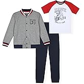 TONY HAWK Boys Jogger Set for Kids 3 Piece Sweatshirt Sweatpant and T-Shirt Sets
