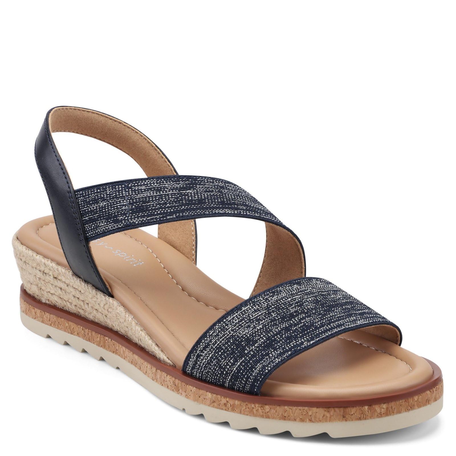 Easy Spirit Sabina Women’s Sandal, 6 B(M) US, Navy-Silver-Multi
