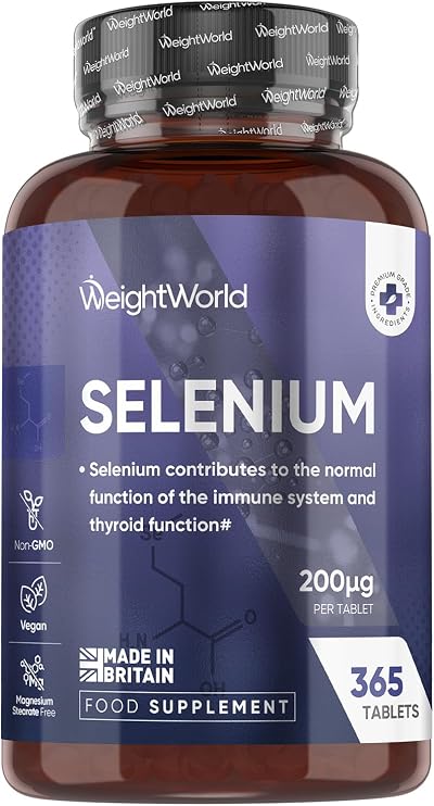 WeightWorld Selenium 200mcg 365 Tablets L-Selenomethionine UK Made Vegan
