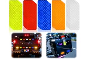 FASBET 100pcs Reflective Stickers Hi Vis Reflective Tape Outdoor Waterproof Reflective Strips for Bikes Car Trailer Motorcycle Helmet Backpack Mailbox Scooter Golf Cart Clothing Post Red Yellow (100pcs)