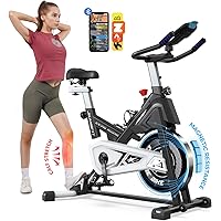 Pooboo Magnetic Exercise Bike Indoor Cycling Bike Stationary, Compatible with Exercise bike apps& 350LBS Weight Capacity, Ipa