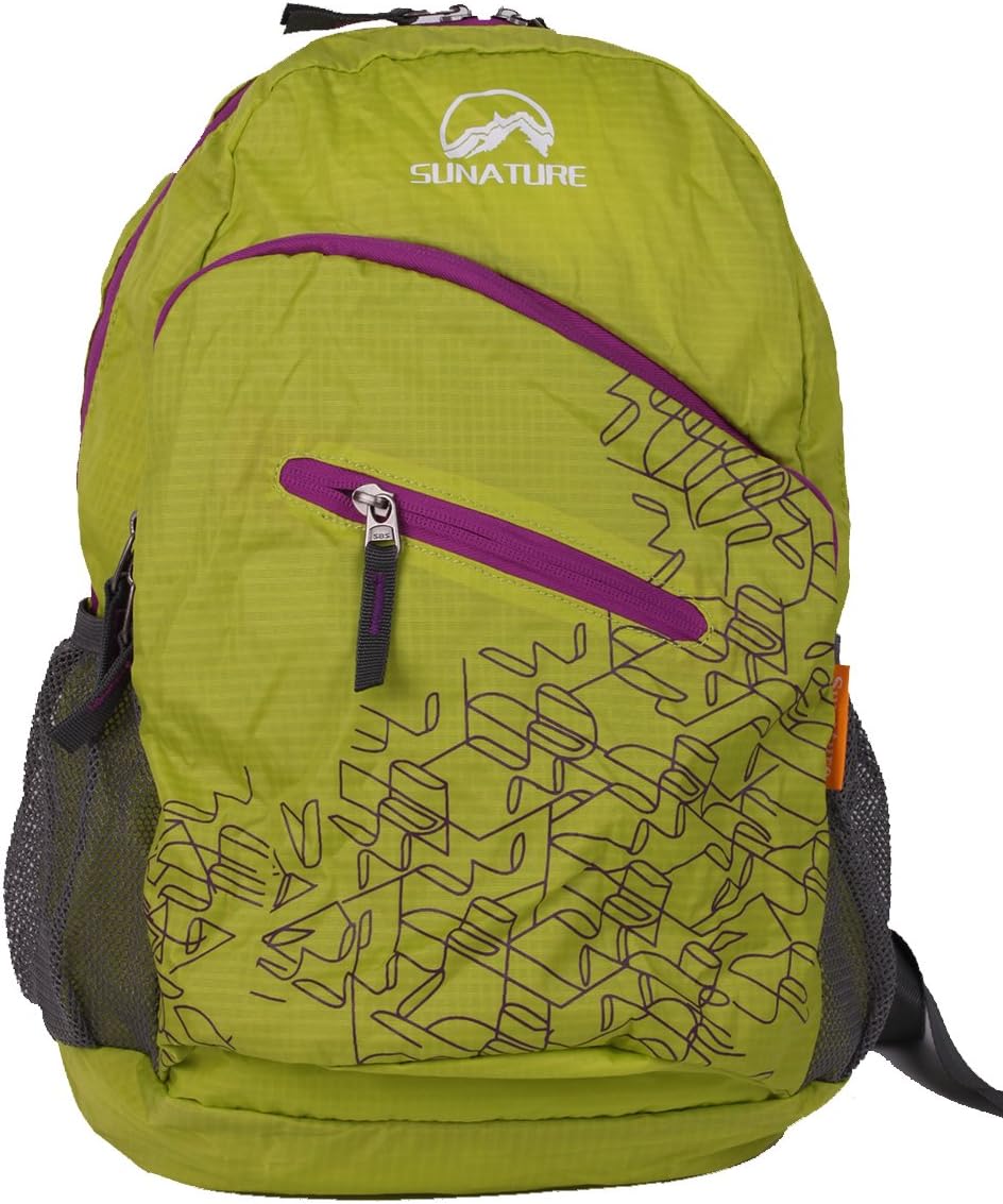 Sunature 9639 Ultra Lightweight Handy Packable Backpack Hiking Daypack for Men and Women / the Best Foldable Camping Outdoor Travel Biking School Air Travelling Bags 18l -8.11 Oz Only (Yellow)