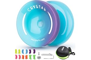 INOVASHON Yoyo Professional K2 Crystal Yo Yo, Responsive Yo-yo for Kids Beginners, Dual Purpose Yoyo for Adults Advanced + Unresponsive Yo-Yo Bearing + 12 Strings+Storage Bag + Bearing Tool ( Blue Purple)