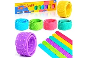 AKGGBOOOM Sensory Fidget Toys for Kids Teens and Adults,Silicone Slap Bracelets 6-Pack,Squishy Fidgets Sensory Toys for Kids with Autism Anxiety Stress Relief,Classroom Rewards Party Favors Stocking Stuffers