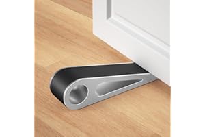 URGEEO Door Stop for Bottom of Door, Sturdy Aluminum Door Stopper, Heavy Duty Door Stops Wedge for Home/Apartment/Office/Hotel, Door Holder Suits Any Door Any Floor-Keep Door in Place Open, Silver