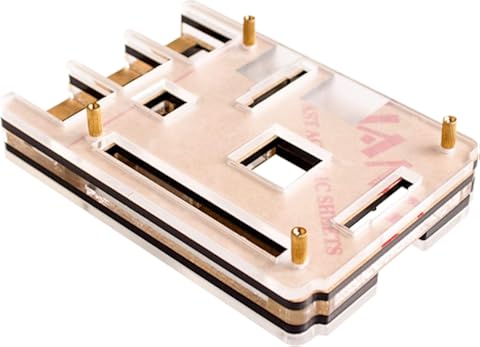 Raspberry Pi 3 Modelo B Plus Carcasa negra Cubierta de la carcasa Caja del gabinete Doble color transparente con 2 piezas Disipador de calor de cobre dedicado