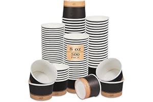 Morning Dew (8 oz, 500 ct) Paper Soup Bowl, Paper Soup Container for Hot Food, Disposable Food Storage Container, to Go Hot S