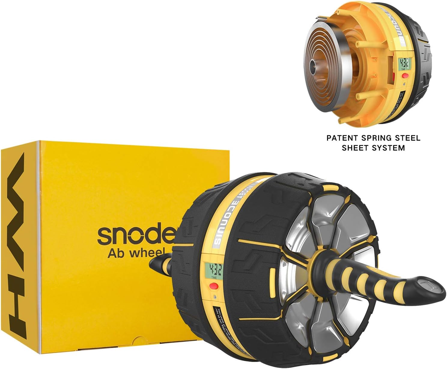 SNODE Ab Roller Wheel for Abdominal Exercise, Core Muscle Ab Trainer, Exercise and Fitness Wheel for Men and Women, Home Gym Workout Wide Roller