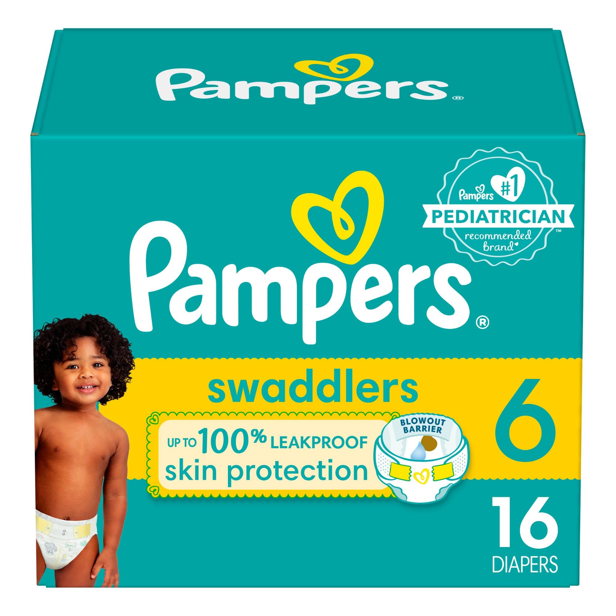 Photo 1 of Pampers Baby Diapers - Swaddlers - Size 6, 16 Count, Ultra Absorbent Disposable Infant Diaper