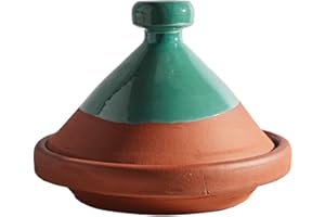 Moroccan Tagine Pot by Verve CULTURE | Traditional Ceramic Cooking Tagine | Contemporary Style-Teal | 7" tall / 10" diameter