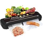 Updated Vacuum Sealer Machine，MEGAWISE Food Sealer w/Starter Kit (Black)