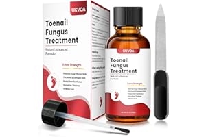 UKVOA Toenail Fungus Treatment Extra Strength 1 FL | Fast-Acting, No-Touch Applicator & File | Targets Discoloration, Thick and Brittle Nails | Ingrown Toenail Treatment with 1% Tolnaftate