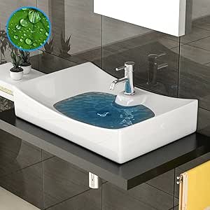 Lavabo de diseño sin rebosamiento, con revestimiento Nano, lavabo de