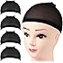 FANDAMEI Wig Cap, Nylon Wig Caps, 4 Pieces Stocking Wig Caps for Women (Black）