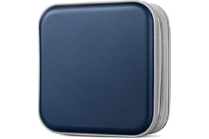 Bivisen CD Case, DVDs Wallet Holder, CD/DVD Case Wallet 40 Discs Heavy Duty Bag Binder Storage Booklet Album (Dark Blue)