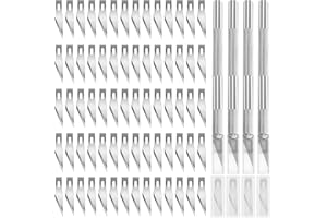 Waltool L'ensemble de 74 couteaux de précision contient 4 poignées de stylos en métal et 70 lames de rechange #11 Exacto pour