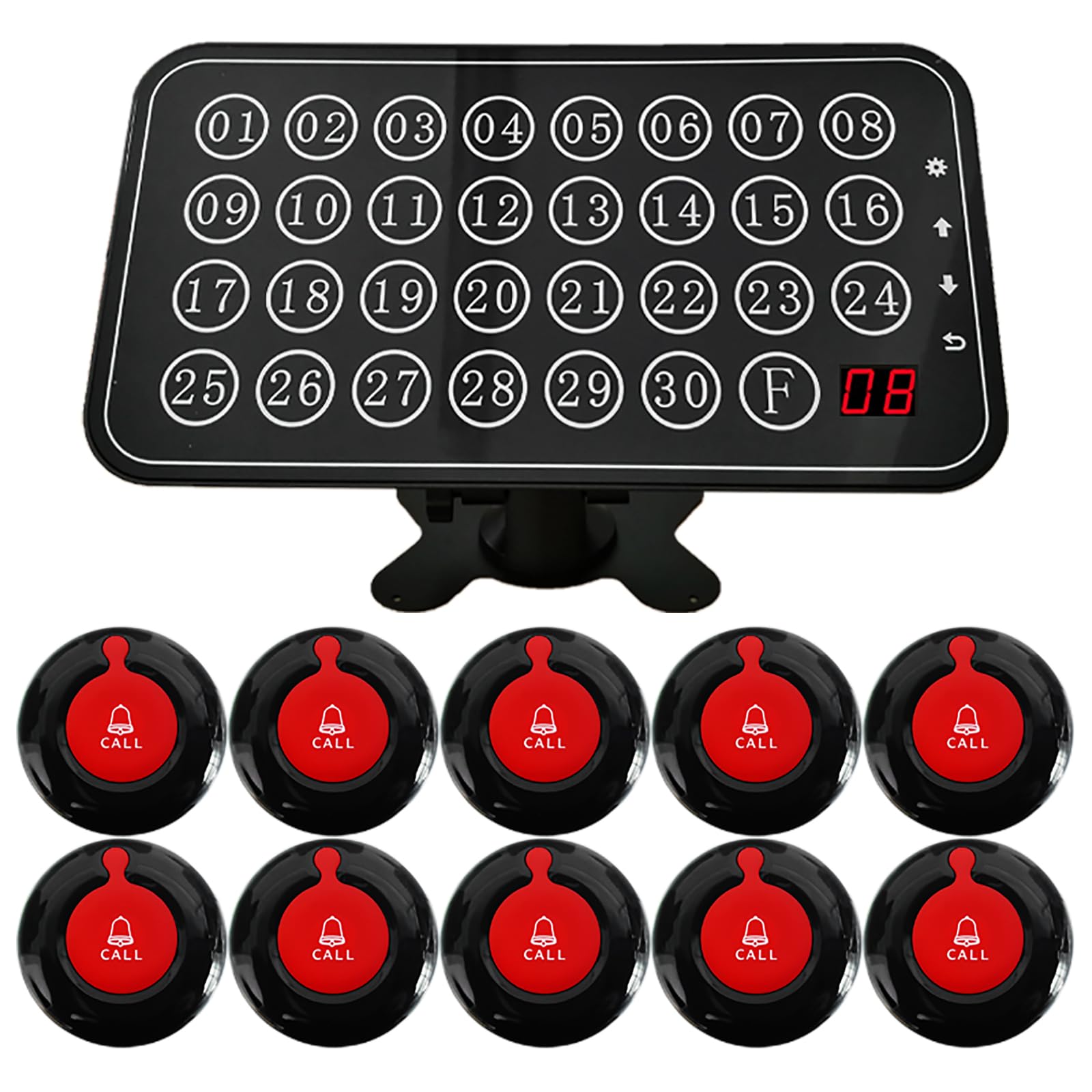 CYSSJF Wireless Waiter Calling System Nurse Call System Caregiver Pager Nurse Call Button for Restaurant Hospital Clinic Nursing Home 10 Call Buttons and 1 Elderly Monitoring for Patients Seniors