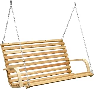 AMANKA Columpio de Porche para 3 Personas de Madera Acolchada con