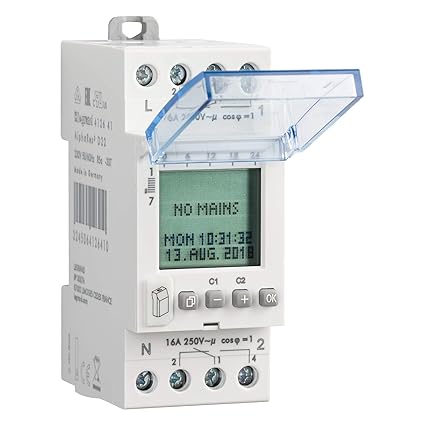 Legrand 2–Channel digital Weekly 004761 Timer Switch D22, 230 V, 50/60