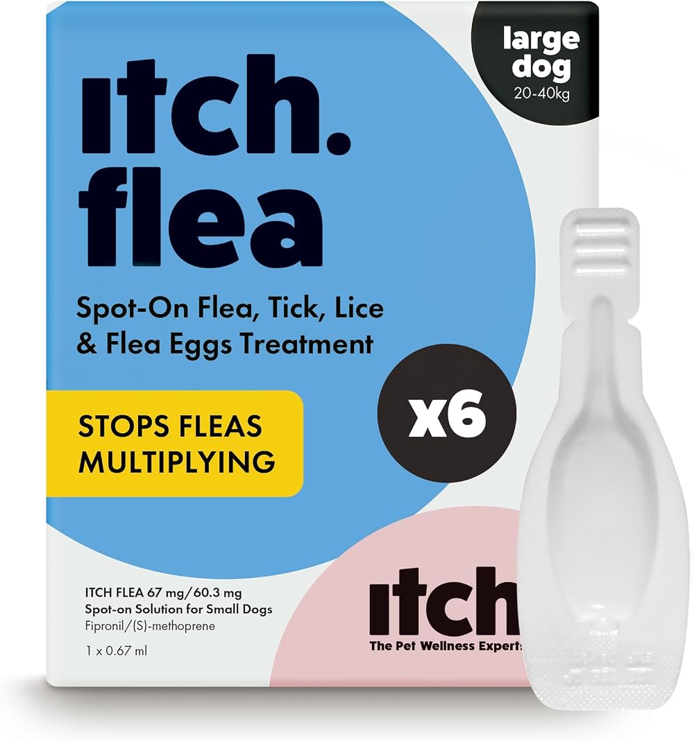 Itch Large Dog Flea & Tick Spot-On Treatment 20-40kg 6 Pipettes
