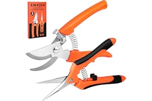 EWPJDK 2 PCS Garden Pruning Shears, Pruning Shears for Gardening, Stainless Steel Garden Shears, Gardening Shears, Gardening Scissors, Garden Tools