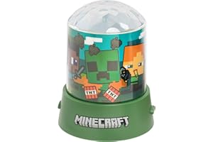 Paladone Minecraft Party Projection Light, Officially Licensed RGB LED Lamp for Kids, Home, Bithdays, Parties, Battery Powered Gaming Merchandise