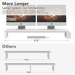 LAND·VOI Dual Monitor Stand Riser,41.5'' Long