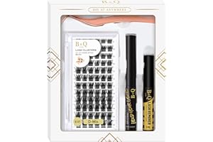 B&QAUGEN Lash ClusterS B&Q Eyelash Extension Kit Individual Lashes Clusters with Lash Cluster Glue and Remover for DIY Eyelashes Extensions (Kit,B07)