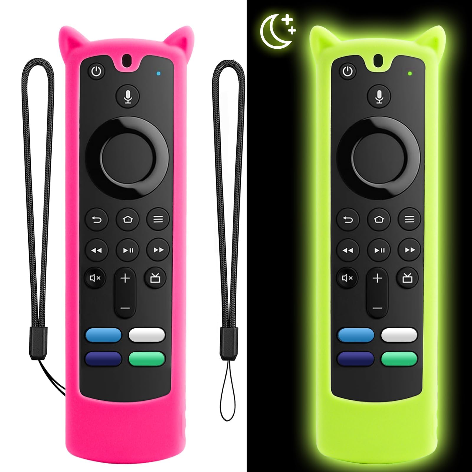 Photo 1 of [2 Pack] WEVOVE Firestick Remote Cover Compatible with Alexa Voice Remote 4k/Max/Lite (3rd Gen), Firesticktvs Remote Case with Wrist Strap, Fire Stick Cover Glow in The Dark