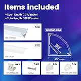 Muzata V Shape LED Channel 1M 10Pack Milky White Cover Corner Lighting view 2