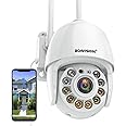 BOAVISION Security Camera Outdoor, Wireless WiFi IP Camera Home Security System 360° View,Motion Detection, auto Tracking,Two