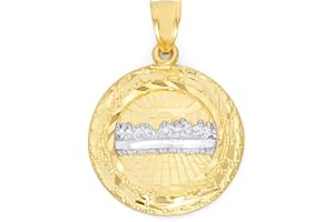Ice on Fire Jewelry 10k Large Yellow Gold Nugget Last Supper Pendant for Men