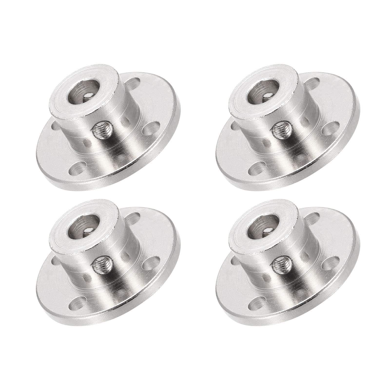 DMiotech 4 Pack 7mm Flange Coupling Connector Rigid Guide Shaft Support Coupler Shaft Coupling with M2 Hex Wrench and Screws for DIY RC Model Motors