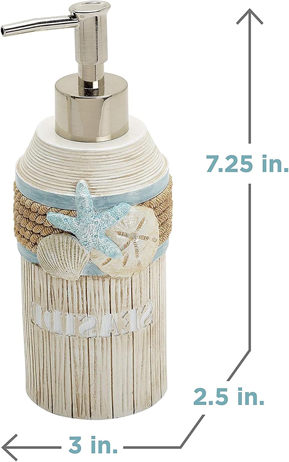 Zenna Home India Ink Seaside Serenity Lotion or Soap Dispenser: Home & Kitchen