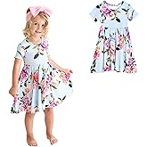 Posh Peanut Girls Dresses – Soft Toddler Twirl Dress Made with Viscose from Bamboo – Fall, Spring, Summer Dresses for Girls