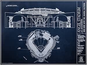 Angel Stadium Of Anaheim Blueprint Art Print - 18x24 Inch Hand-Drawn Style - View #9